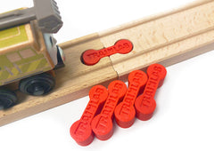 TrainLab Dog Bone Wooden Railway Train Track Connectors Compatible with Brio, Thomas, Melissa & Doug (5pcs)