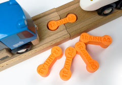 TrainLab Dog Bone Wooden Railway Train Track Connectors Compatible with Brio, Thomas, Melissa & Doug (5pcs)