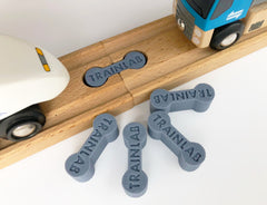 TrainLab Dog Bone Wooden Railway Train Track Connectors Compatible with Brio, Thomas, Melissa & Doug (5pcs)