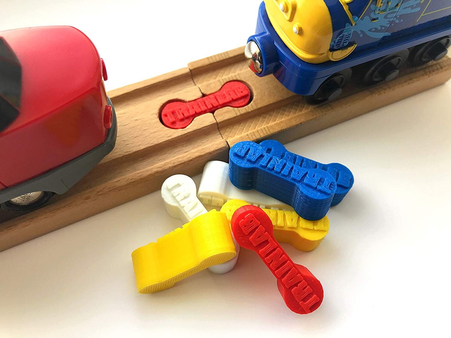 TrainLab Dog Bone Wooden Railway Train Track Connectors Compatible with Brio, Thomas, Melissa & Doug (5pcs)