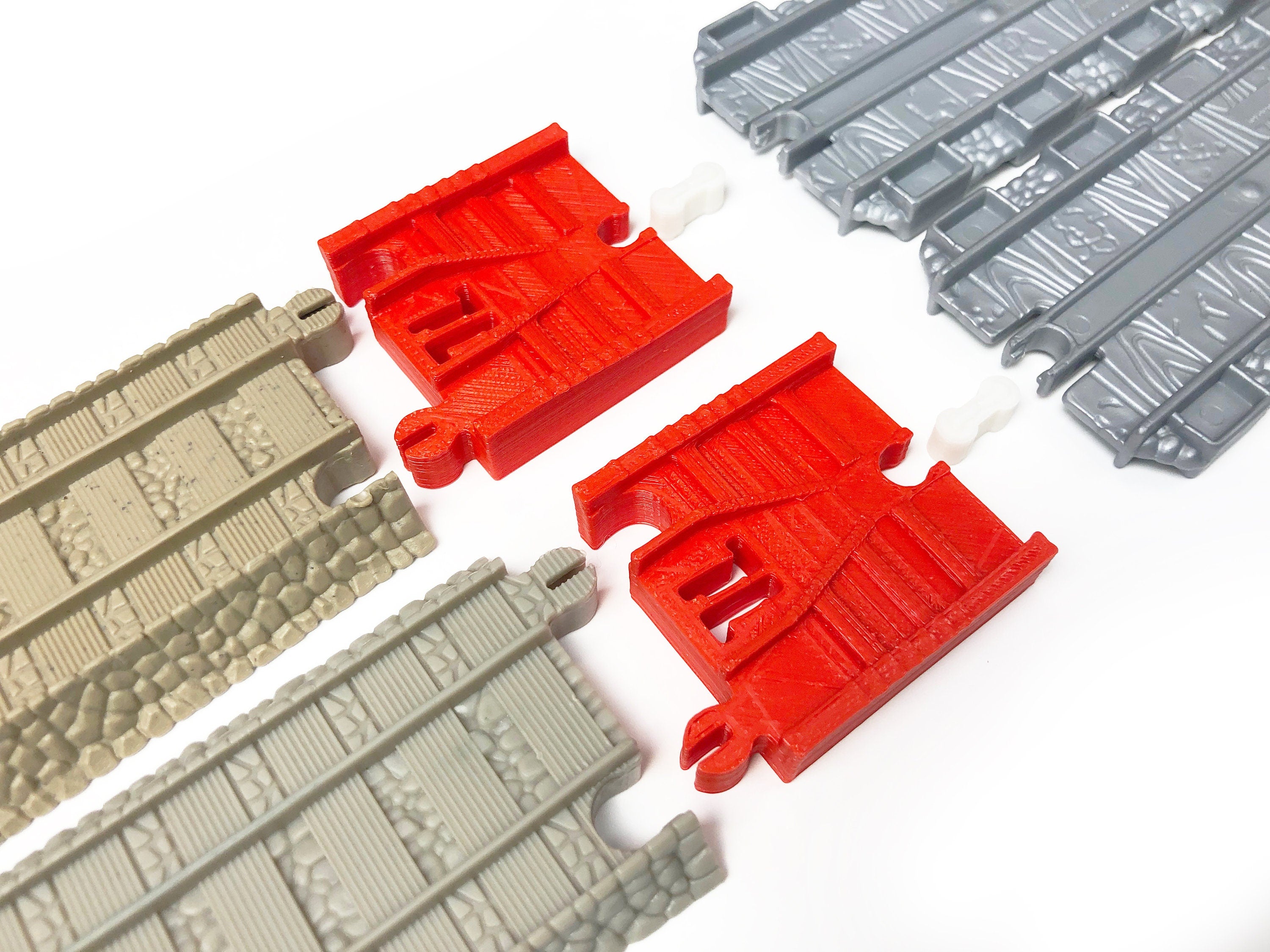 TrainLab Thomas and Friends Take-n-Play to old Trackmaster (2009 brown) Train Tracks (2pc)