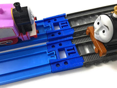 Trainlab adapters compatible with trackmaster (2014+) to plarail (blue) train track tracks (2pc)
