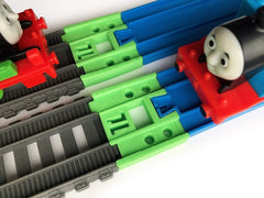 Trainlab adapters compatible with trackmaster (2014+) to plarail (blue) train track tracks (2pc)