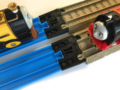 Trainlab Adapters Compatible With TrackMaster (2009 Brown) and TOMY Plarail Train Tracks  (2pc)
