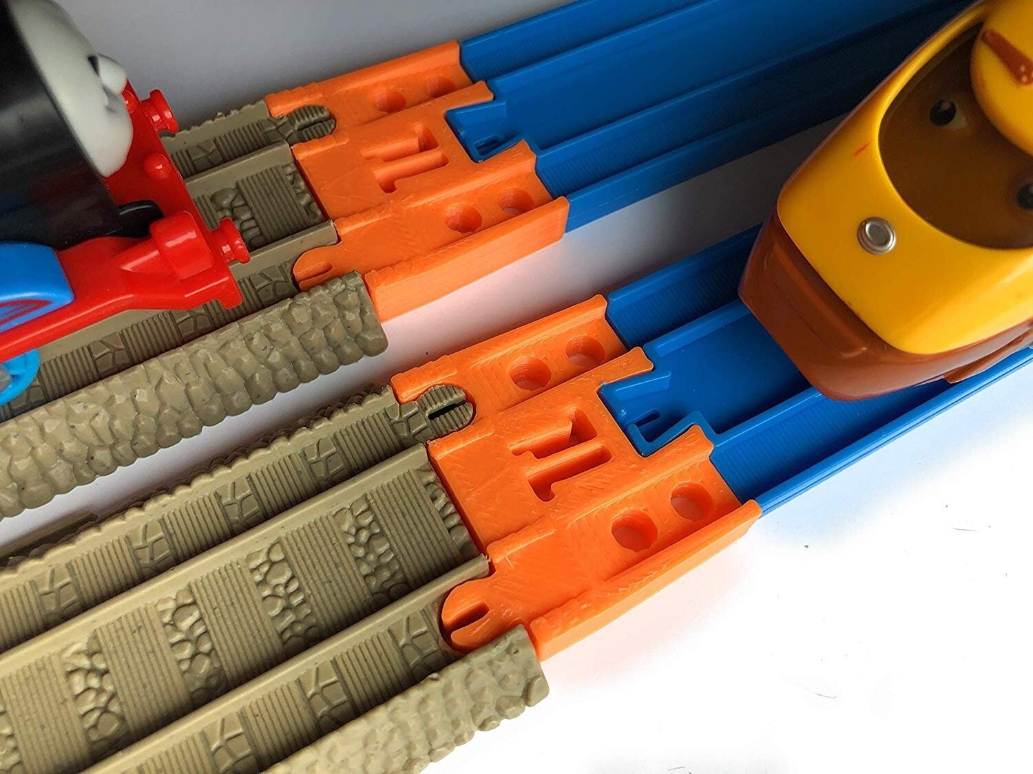 Trainlab Adapters Compatible With TrackMaster (2009 Brown) and TOMY Plarail Train Tracks  (2pc)