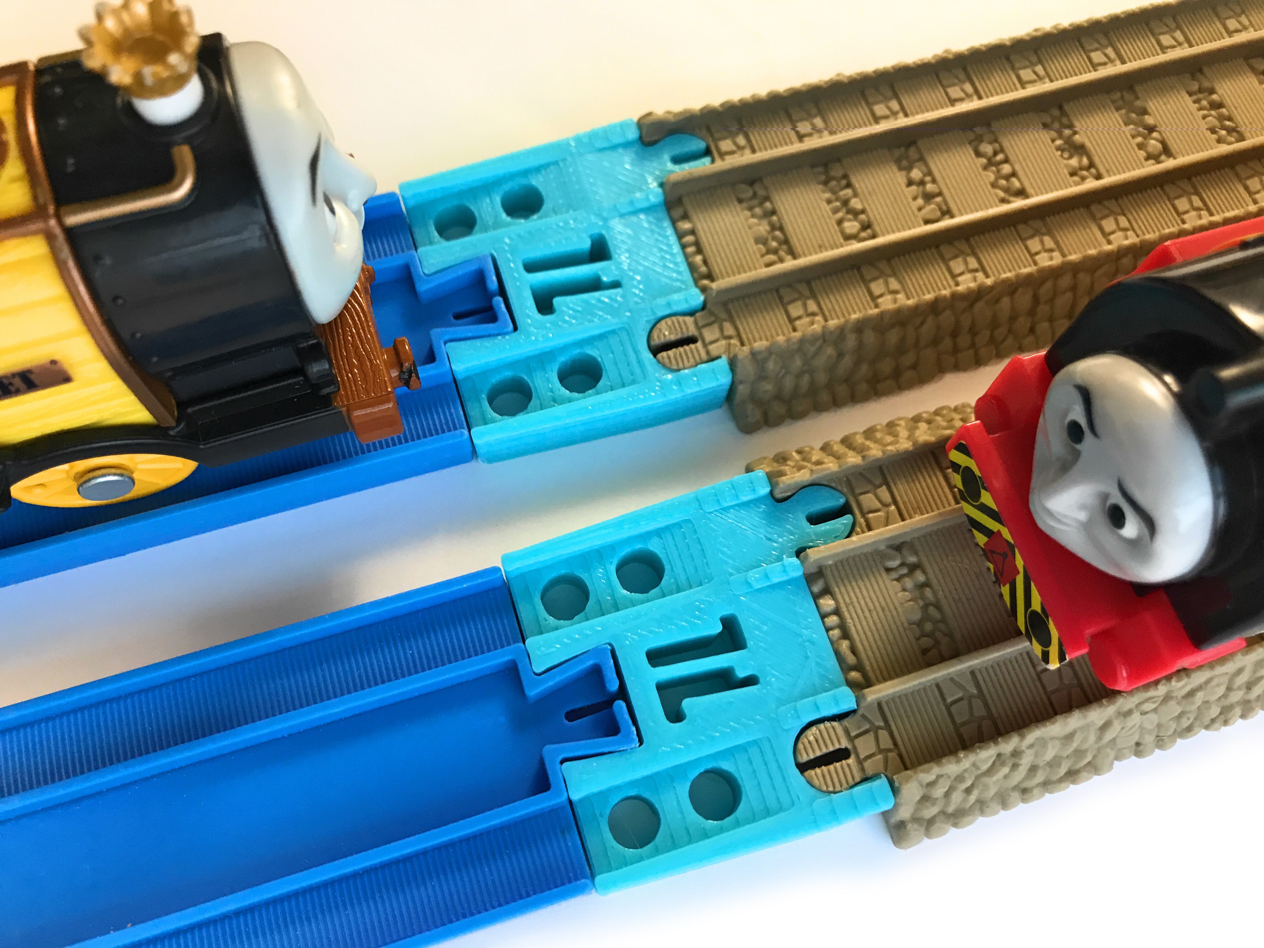 Trainlab Adapters Compatible With TrackMaster (2009 Brown) and TOMY Plarail Train Tracks  (2pc)