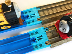 Trainlab Adapters Compatible With TrackMaster (2009 Brown) and TOMY Plarail Train Tracks  (2pc)