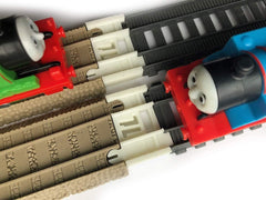 Trainlab adapters compatible with trackmaster (gray 2014) and old trackmaster (brown 2009) train tracks (2pc)