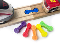 TrainLab Dog Bone Connectors for Wooden Railway Track, 5pc