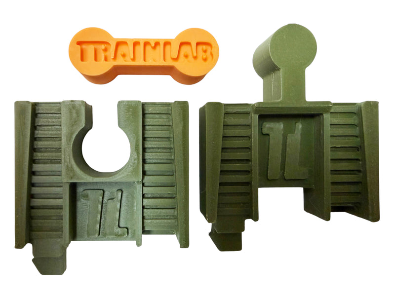 TrainLab adapter pair for connecting TrackMaster 2014 and wooden railway track