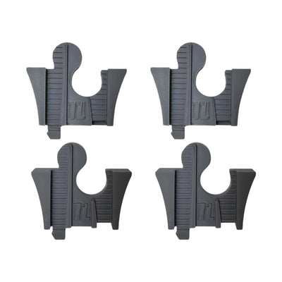 Four gray TrainLab Easy Connect to gray TrackMaster adapters