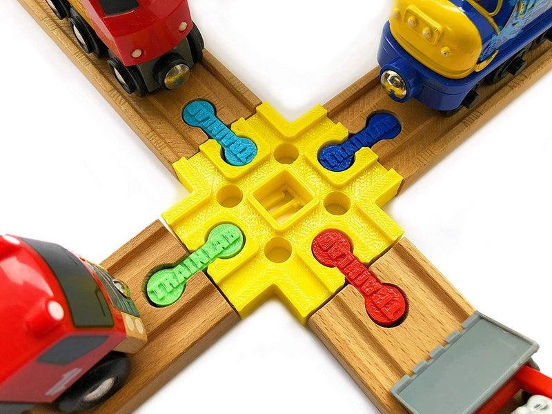 TrainLab cross track connector for wooden railway with Dog Bones — image 5 of 5