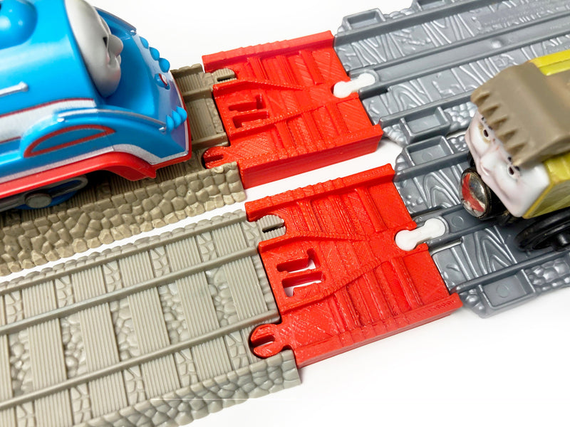 TrainLab Thomas and Friends Take-n-Play to old Trackmaster (2009 brown) Train Tracks (2pc)