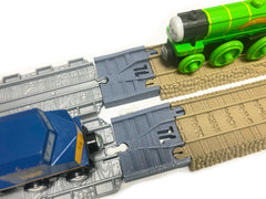 TrainLab Thomas and Friends Take-n-Play to old Trackmaster (2009 brown) Train Tracks (2pc)
