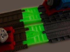 TrainLab Thomas and Friends Take-n-Play to old Trackmaster (2009 brown) Train Tracks (2pc)