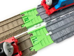 TrainLab Thomas and Friends Take-n-Play to old Trackmaster (2009 brown) Train Tracks (2pc)