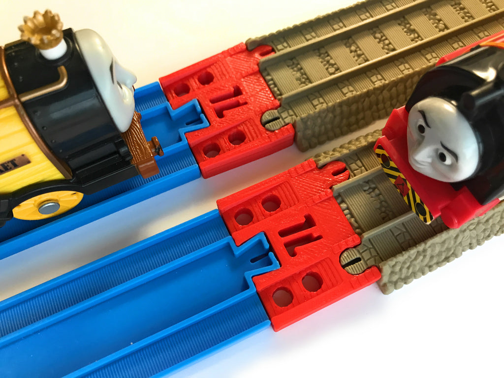Trainlab Adapters Compatible With TrackMaster (2009 Brown) and TOMY Plarail Train Tracks  (2pc)