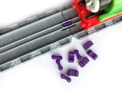 TrainLab Take-n-Play Dog Bones Train Track adapters. Connects Female to Female Take-n-Play Tracks (10pcs) (NiteBrite)